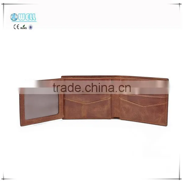 2016 Men Fashion Genuine Leather Short Wallet 100% Real Leather Purse photo-2
