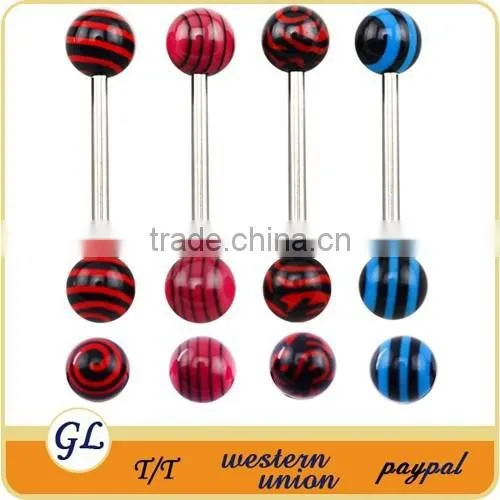 TR01088 Colorful Piercing Tongue Barbell , Arcylic Tongue Piercing Ball photo-5