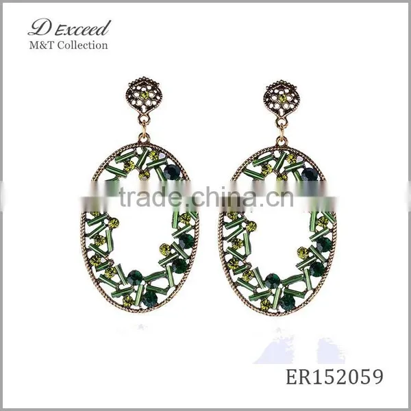 Wholesale Jewelry New Designs Ladies/Women's Ethnic Resin Earrings Oval Piercing Gold/Silver Plating Dangle Earrings photo-4