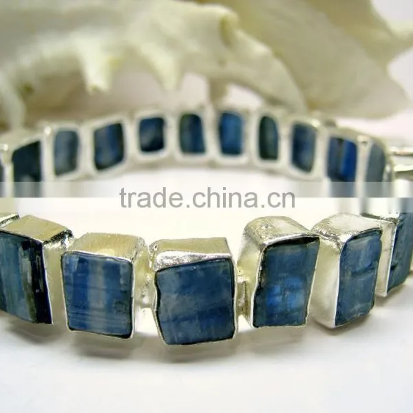 Rough Kyanite Natural Gemstones 925 Sterling Silver Bangle