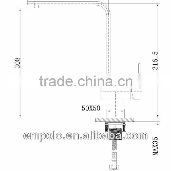 Old Fashion Square Brass Flexible Kitchen Faucet 21 2101 photo-2