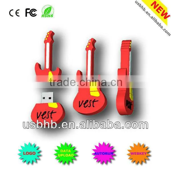 100% OEM/ODM Guita Usb Flash Drive 2.0/pvc Guita Usb Flash Drive /Christmas Gift Guita Usb Flash Drive