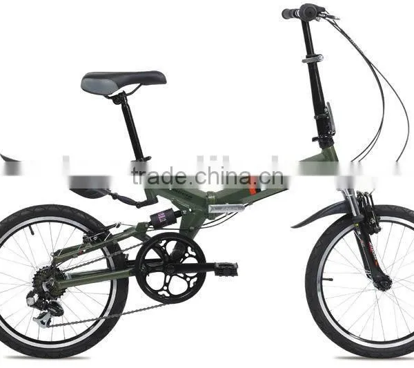 20" with 7 speed gear aluminium folding bikes foldable bicycles with suspension frame and fork/YA072