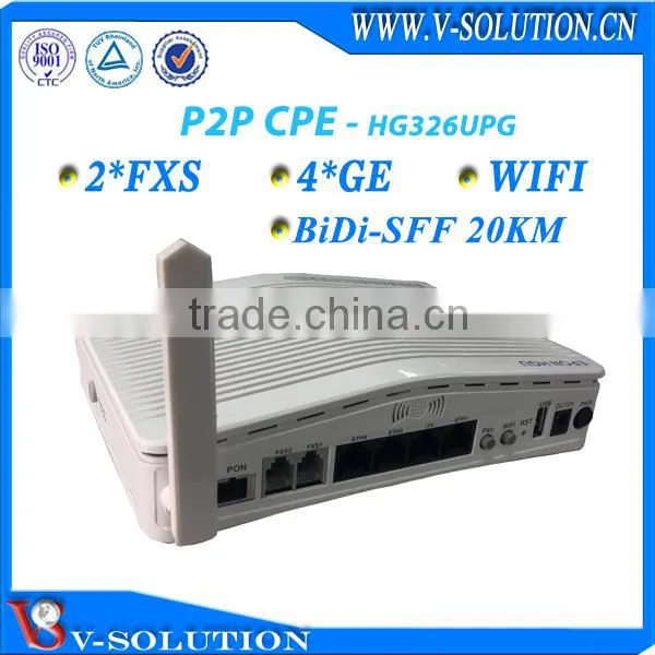 Network Solution Fiber to Home 4GE+2POTS+WiFi+USB Port P2P Peer to Peer CPE With VoIP