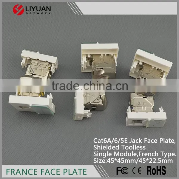 LY-FP176B-S-C5E Single Port Shielded Toolless Single Modul Cat5e Jack Legrand RJ45 Face Plate photo-5