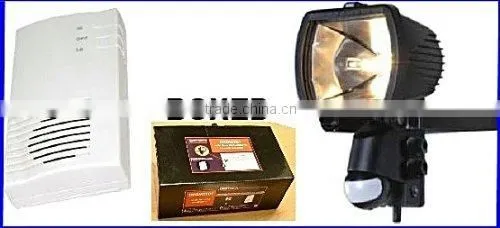 W7 - 300W 110 DEGREES PIR TRANSMITTER SENSOR SECURITY FLOODLIGHT WITH INTERNAL CHIME / ALARM RECEIVER photo-2