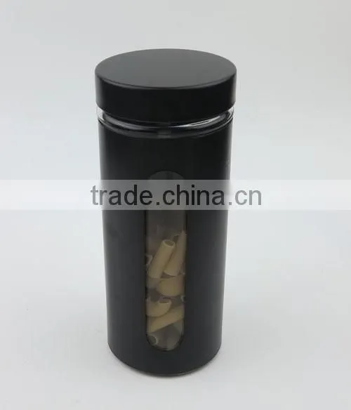 350ml Black Colored Iron Covered Glass Jar With Metal Screw Lid, Glass Coffee Jar photo-4
