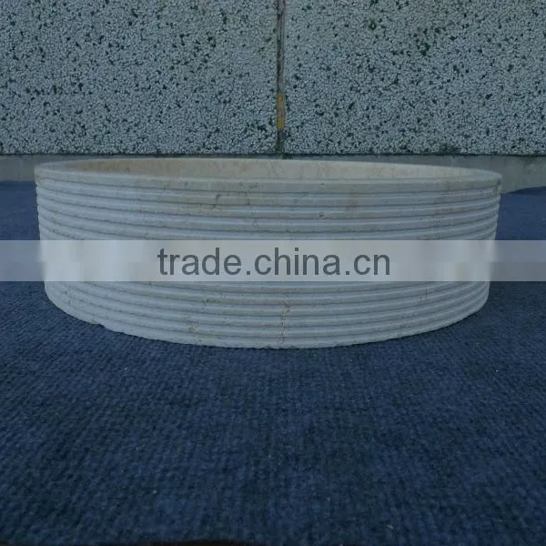 Galala Beige Marble Round Vessel Sink photo-4
