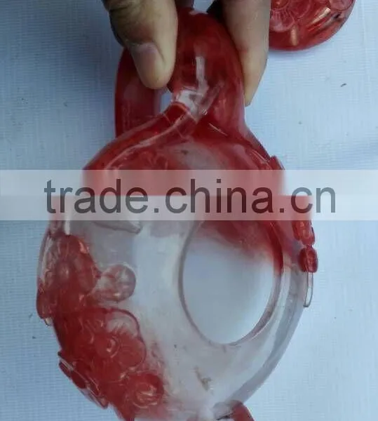 Decorative Handmade Smleting Stone Crystal Teapot Carving photo-2