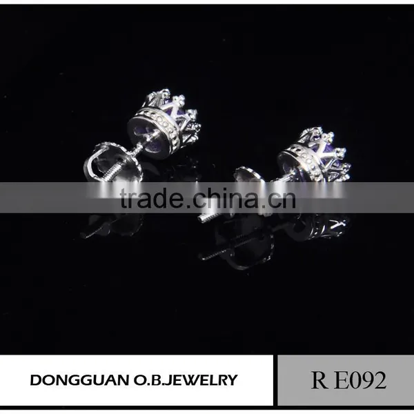 925 Silver Rhodium Plated Blue Zirconia Stud Earrings for Woman photo-4
