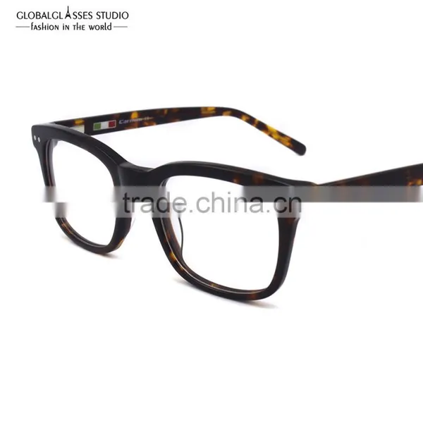 NO MOQ Gentle Vintage Square Unisex Italy Designer Acetate Optical Frame 609G photo-3