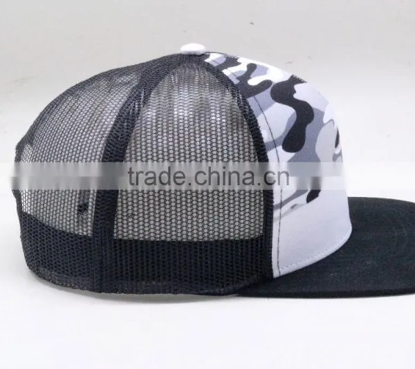 Wholesale Flat Bill Snapback Mesh Trucker Hat Custom photo-5
