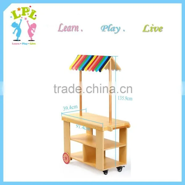 Wholesale High Quality Mobile Wooden Toys Vending Cart for Kids photo-6