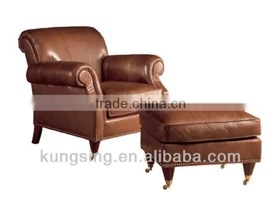 Leather Sofa With Footrest