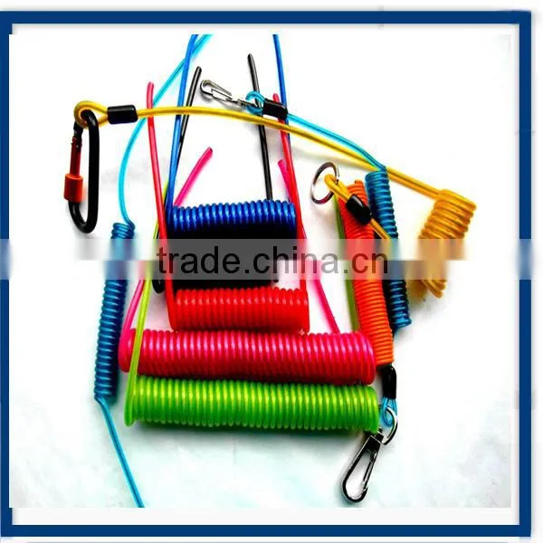 Spiral Cord Wire Tool Holder Lanyard With Carabiner and Key Ring on Two Ends photo-4