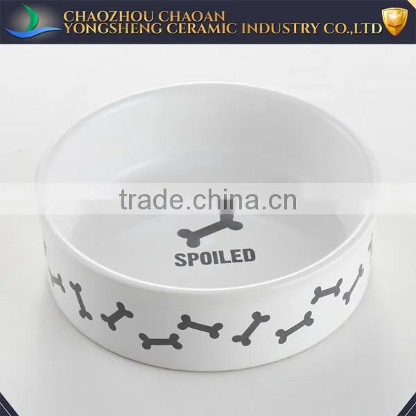 Hot Sale Ceramic Bone Decal Dog Bowl photo-2