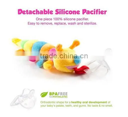 Soft Plush Toy With Detachable Silicone Baby Pacifier photo-4