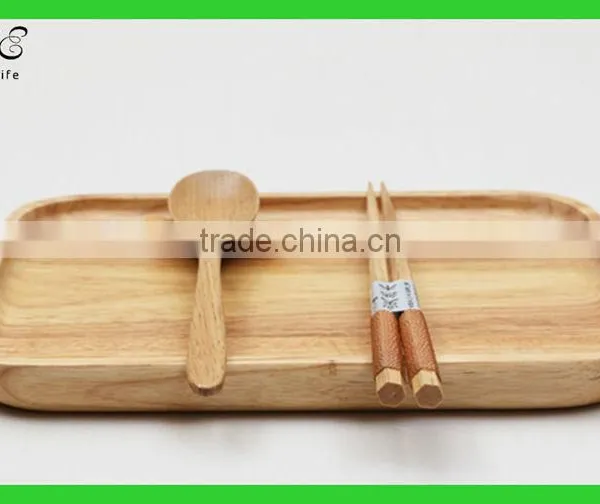 Wood Tray Rectangle Wooden Serving Tray Wood Plate photo-2