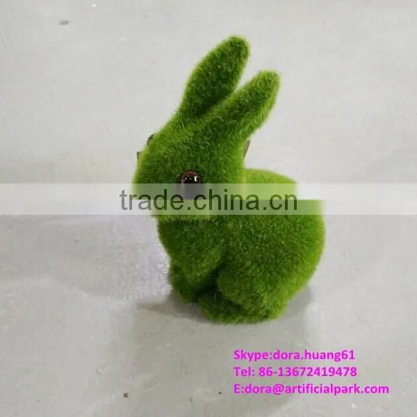 H080616 Factory Make Green Grass Rabbit Small Plastic Rabbits Decorative Easter Rabbits photo-6