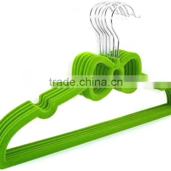 Kids ABS Plastic Velvet Antiskid Hangers Flocking Clothes Hangers With Pulley,ABS,Nylon Villi,Chrome Plated Hook photo-4