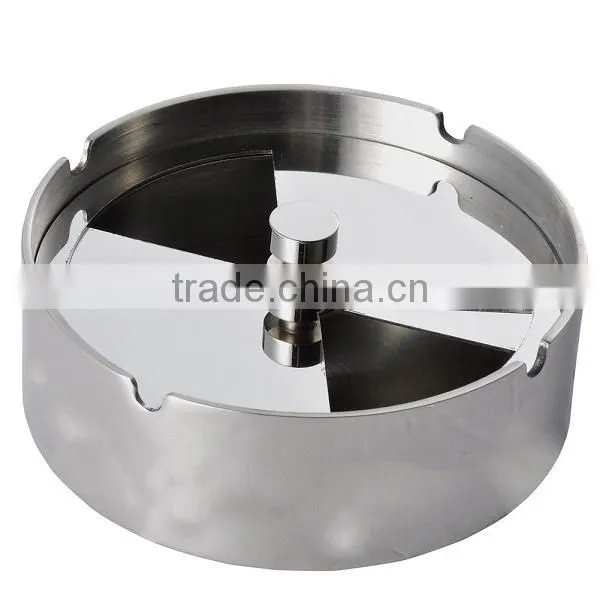 Newness Stainless Steel Tabletop Unbreakable Ashtray With Detachable Rotating Lid photo-2