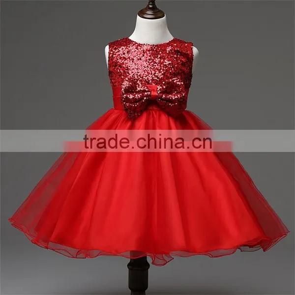 Girl Formal Dress Ceremony 2016 New Sleeveless Children Wedding Birthday Dresses For Girls Toddler Girls Clothes Kids Party Wear photo-4