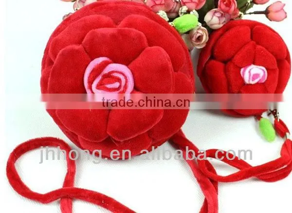 Plush Roses Change Purse/Wallet,with Three-dimensional ca photo-2