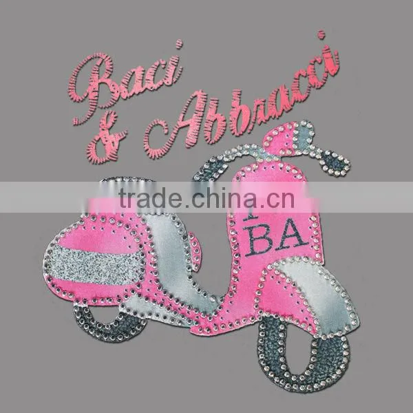 Satin With Rhinestone Hotfix Rhinestone Transfer Motif