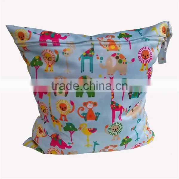Waterproof Print Polyester Baby Diaper Bag, Swimming Wet Bag With Snap photo-2