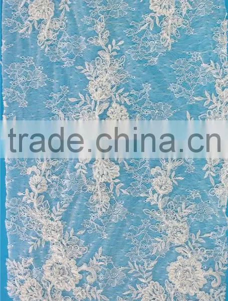 Wholesale Beaded Guangzhou African French Embroidery Lace Fabric