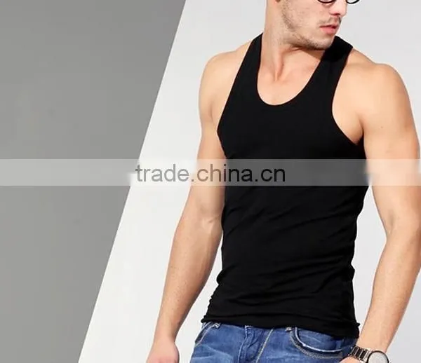 Latest Design Fashion Gym Wholesale 100 Cotton Blank Mens Tank Top, Custom Tank Top photo-2