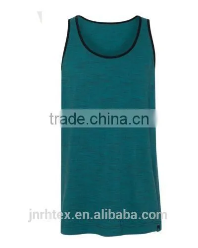 95% Cotton 5% Spandex Mens Gym Injected Slub Tank Top photo-5