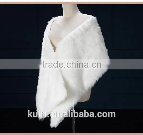 Best Deal New Fashion White Colour Trendy Bride Wedding Dress Faux Fur Shawl Wedding Shawl Streamer Gift photo-4