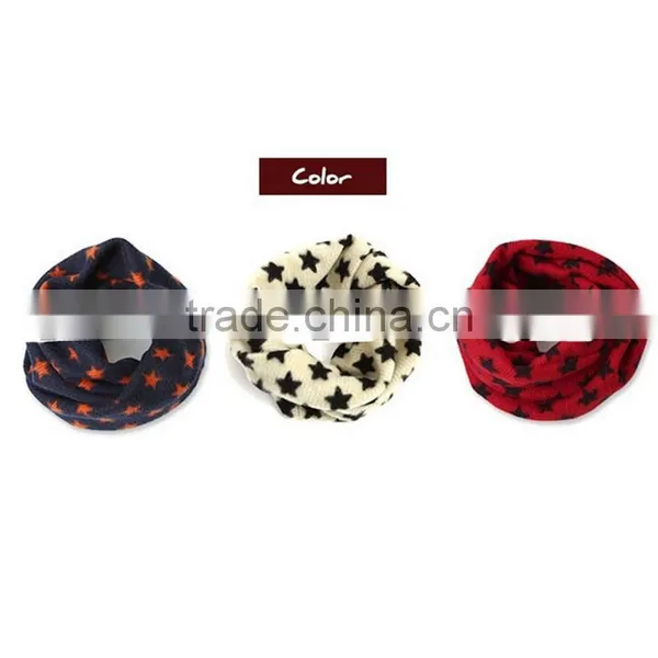 Korean Style Lovely Winter Warm Acrylic Five-pointed Star Pattern Fashion Baby Scarf Kids Infinity Scarf photo-4