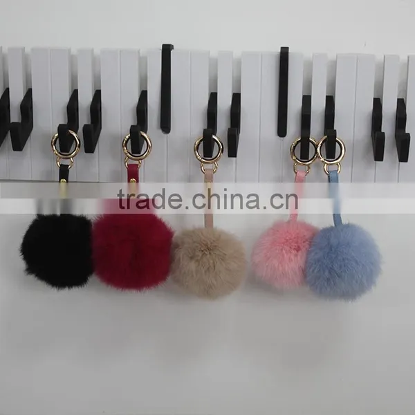 Myfur Bag Charm Heart Shaped Keychain Rex Rabbit Fur Pompons Rabbit Fur Keychain photo-6