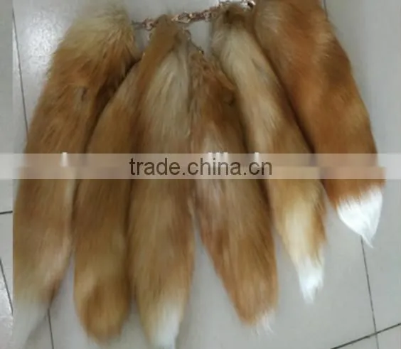 Wholesale Fox Tail Large Fox Tail Ornament Fox Fur Bag Pendant Car Key Chain Buckle Gift photo-4