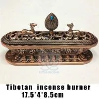 Tibet Incense Burner Tibetan Alloy Bronze Incense Burner With Eight Auspicious Symbols Metal Craft Home Decor