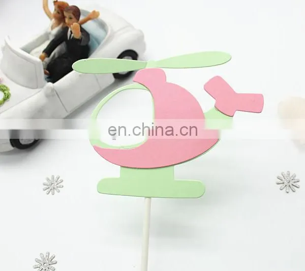 Hot Sale Airplane Cake Topper Helicopter Paper Cake Topper photo-6