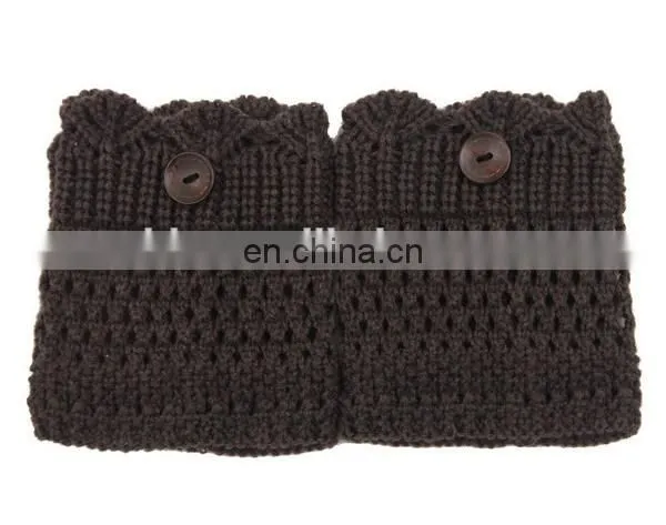 2016 Trendy Crochet Flower Boot Toppers With Wood Buttons photo-6