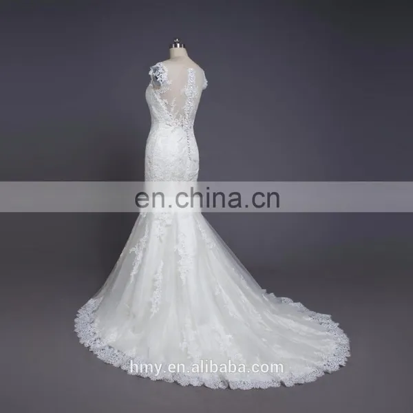 Sleeveless Beaded Trumpet White Bridal Dresses for Weddings photo-3