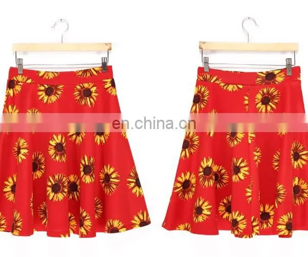 Summer Daisy Flower Printing Tank Tops With A Line Skirts Two Pieces Ready Garment photo-4