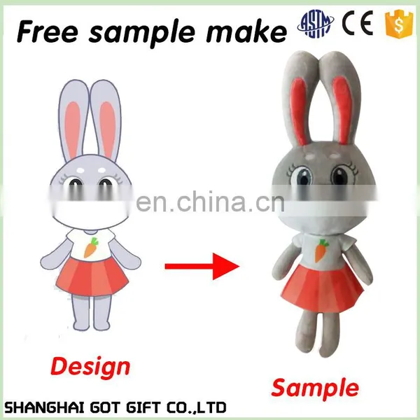 Girl's Lovely Cute Plush Doll Toy Stuffed Animal Rabbit Pillow Quality Bolster photo-2