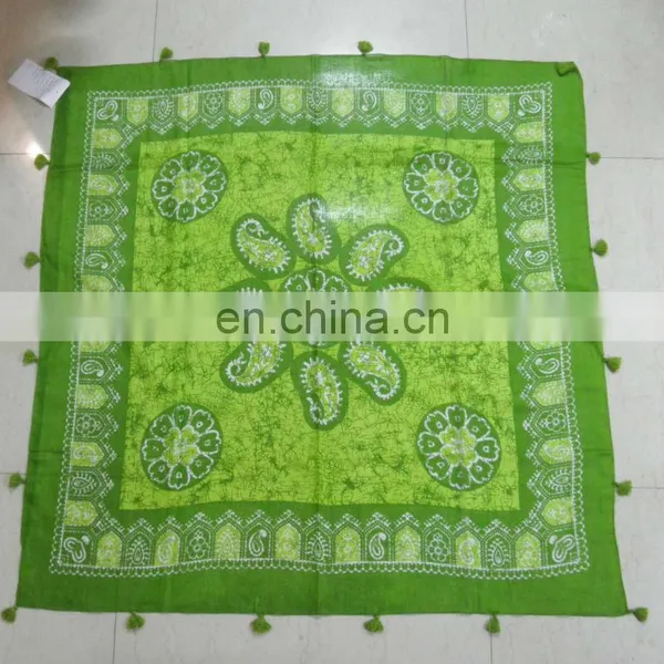 Printed Sqaure Scarf With Tassels