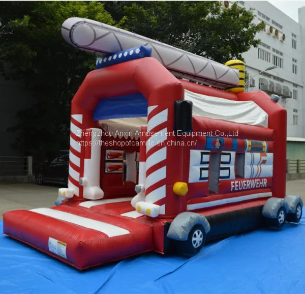 Fire Truck Inflatable Bouncer Castle Toys With Free Air Blowers and Rain Covers photo-2