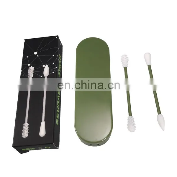Reusable Cotton Swab Ear Cleaning Cosmetic Silicone Buds Swabs Double-headed Silicone Using Cotton Ear Stick photo-5