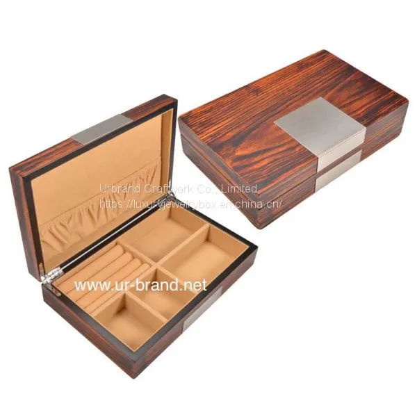 Custom Logo Velvet Wooden Packaging Jewelry Boxes