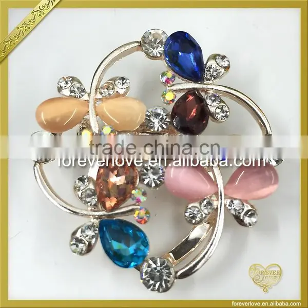 Vintage Jewelry Wedding Diamante Brooches Pins Antique Women Garland Brooches for Sale FB-048 photo-2