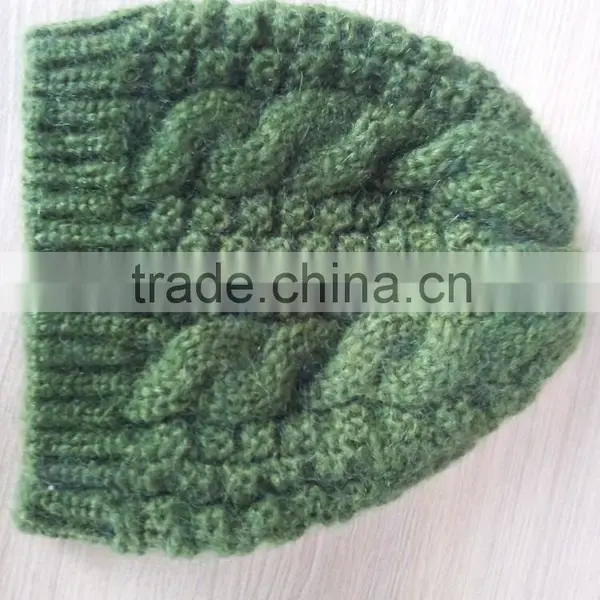 Wholesale Funny Knit Hat With Pompom Beanie Wool Crocheted Winter Women's Hat photo-3