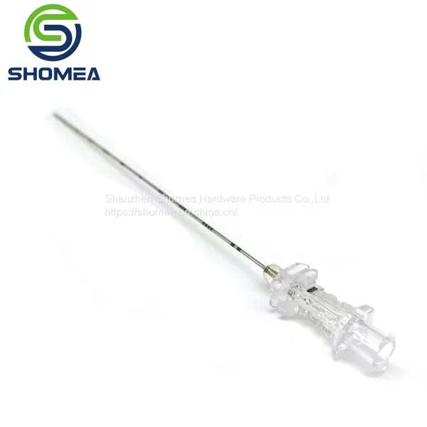 Shomea Customized Length 25G Electrolytic Polishing Stainless Steel Echo Needle With Plastic Huber Base photo-2