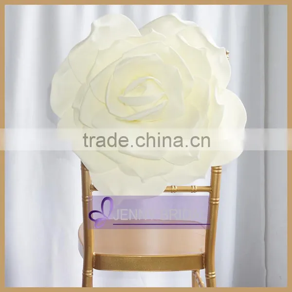C313A Cheap White Ivory Flower Weeding Banquet Chair Cover photo-2